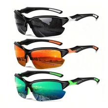 Kính thời trang phân cực thể thao dành cho nam, thích hợp cho đạp xe, chạy bộ, câu cá, kính bảo vệ ngoài trời nhẹ, thường ngày - Phim xám khung đen trắng - Xem 6