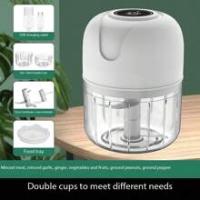 Mini Electric Garlic Masher & Presser, Wireless, Garlic Paste Making Machine, Garlic Peeler And Meat Grinder, Kitchen Cooking Tool For Home Use,Kitchen,Kitchen Items,Food,Cooking,Camping,Vacation,Beach,Room Decor,Organizer,Party,Travel. - Electric Garlic Masher - View 14