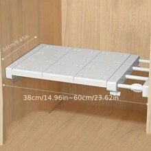 1pc Kitchen Partition Board Storage Rack, Non-Drilling Expandable Shelf Organizer For Wardrobe/Dormitory/Cupboard/Bathroom,Storage,Kitchen,Kitchen Organiser,Organizer,Kitchen Items,Room Decor,Home Decor., Home Decoration, Christmas Gifts, Home Gifts, Room Decoration - Multicolor - View 10