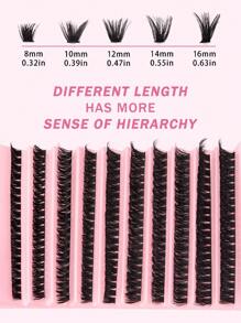 Complete DIY Lash Extension Kit: 200 Clustered Lashes, 80D/40D/30D Curvature Reusable Thick Fluffy Individual Lashes For Party Stage Festival Eye Makeuplash Clusters,Eyelash Clusters,Individual Eyelashes,Lashes,Fake Lashes - DD - View 9