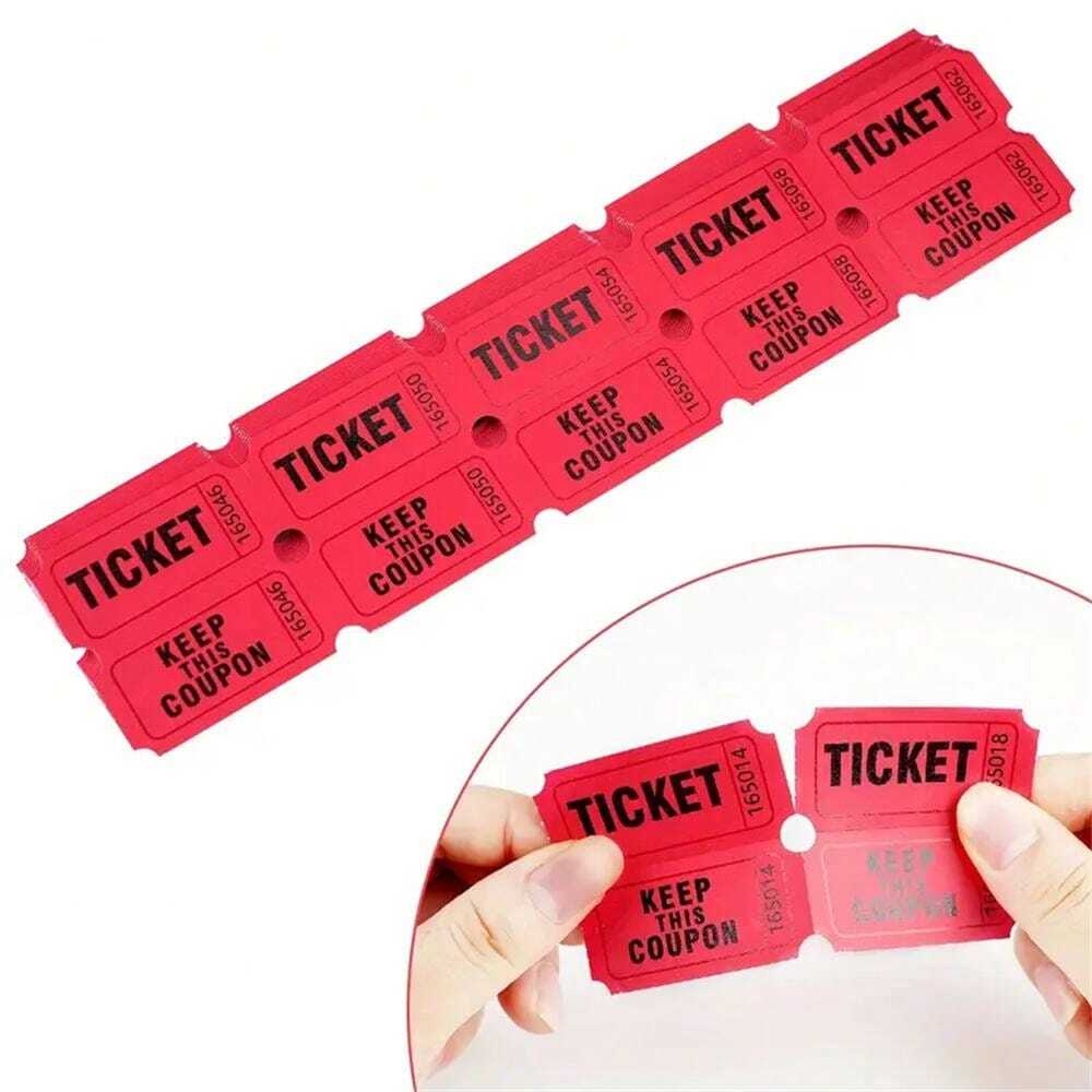 200 Red Raffle Tickets Double Roll, Tickets For Events, Carnivals, Door ...
