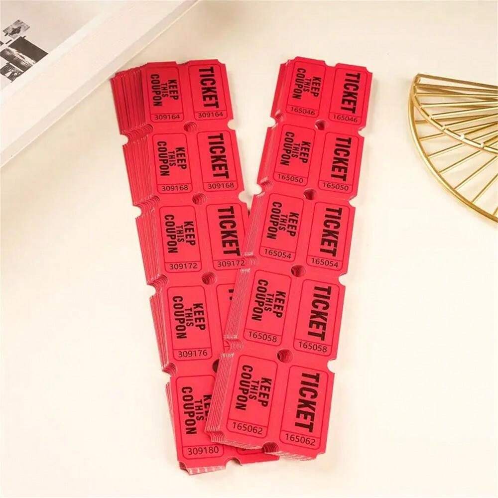 200 Red Raffle Tickets Double Roll, Tickets For Events, Carnivals, Door ...