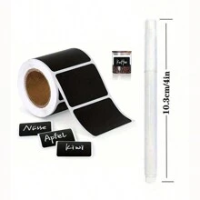 120pcs/Roll Black Reusable Waterproof Wave-Shaped Labels For Kitchen Utensils, Containers, Jars, Spice, Food Storage,Kitchen,Summer Beach Party,Food,Camping,Organizer,Room Decor,Kitchen Items. - Multicolor - View 3