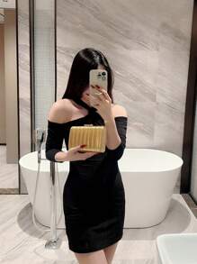 Lightweight, Business Casual Rhinestone Decor Bucket Bag Mini Drawstring Design, Clear Bag Faux Pearl Bag Evening Bag, Dinner Bag Glamorous, Elegant, Exquisite, Quiet Luxury Rhinestone For Party Girl, Woman, Bride Perfect For Party, Dinner/Banquet Christmas Party Dress, Perfectly Matching With New Years Outfit, Excellently Matching With Party Dresses For Women