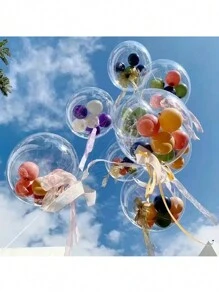 5 quả bóng bong bóng trong suốt cỡ lớn x, đường kính quá khổ 30 inch, lỗ mở kép, trong suốt như pha lê, siêu co giãn, lý tưởng để làm đồ ăn nhẹ, hình cầu hoàn hảo - Đồ trang trí tiệc sinh nhật lãng mạn, lý tưởng để trang trí sinh nhật lãng mạn, Halloween, Lễ tạ ơn và Phục sinh, Ngày lễ tình nhân trở lại trường - Trong sáng - Xem 6