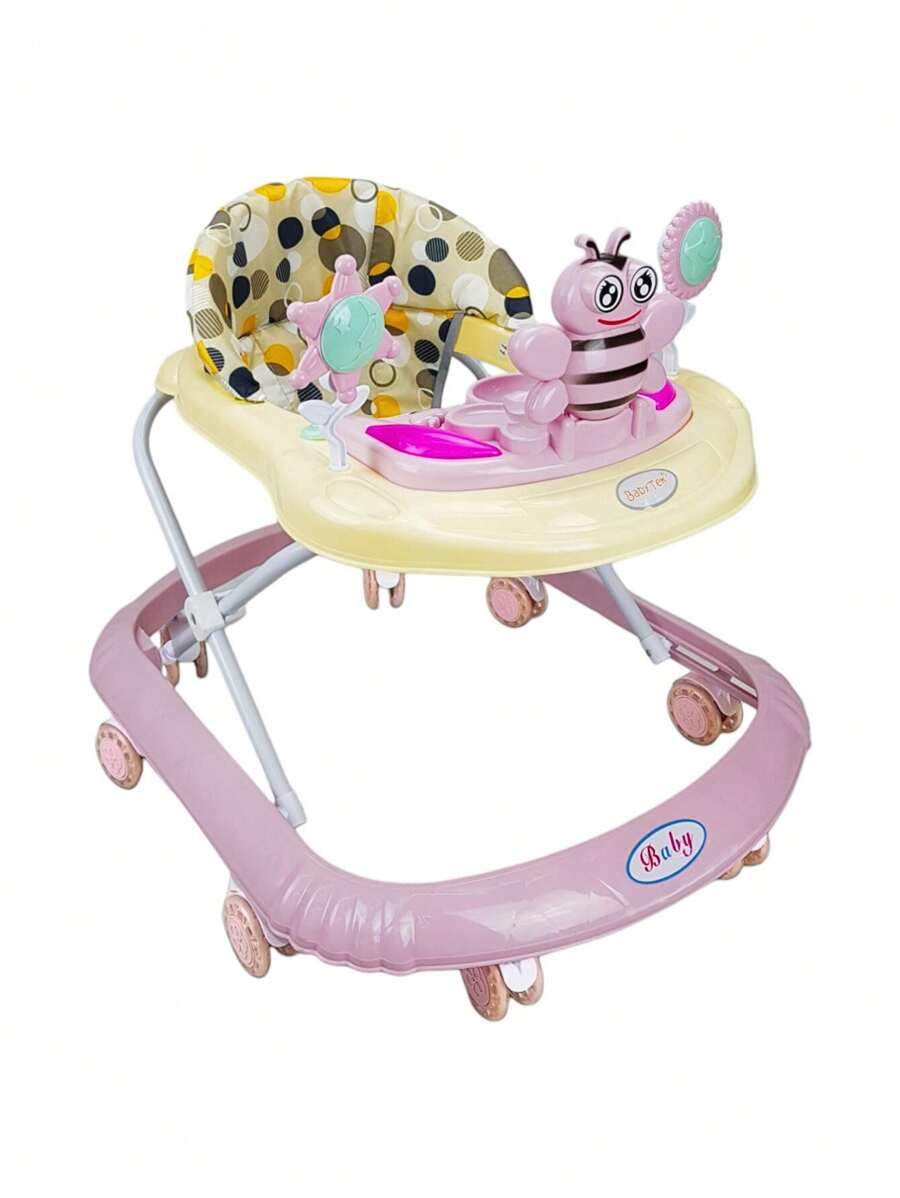Andadera para Bebe Plegable,Musical, Andador 8 Llantas de Gel Abeja - Rosa - Ver 1