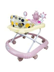 Andadera para Bebe Plegable,Musical, Andador 8 Llantas de Gel Abeja - Rosa - Ver 6