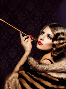 1 pièce Porte-cigarette unisexe mince avec tige longue extensible, accessoire de costume de rôle, accessoire photo et de scène, style vintage imprimé léopard pour Halloween