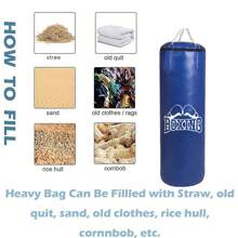 1set Unloaded Durable PU Material Boxing Training Punching Bag With Hook & Chain For Teens & Adults - Royal Blue - View 3