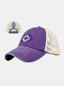 Street 1 Nữ Đuôi Ngựa Mũ Bóng Chày Với Vật Tổ Thiết Kế Thêu Cho Các Hoạt Động Ngoài Trời Vào Mùa Xuân Và Mùa Hè - Tranh thêu vật tổ - Xem 12