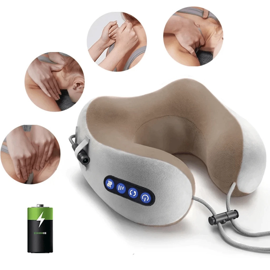 Neck Massager Electric Vibrating Cushion USB Rechargeable Wireless Bivolt - Giống đực - Xem 1