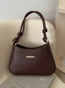 Mode Minimalistische Stijl Eenvoudige Vrouwen Schoudertas, Oksel Handtas, Kleur Blok Zwart En Wit Vrouwen Crossbody Tas