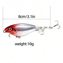 1pc Fake Bait Propeller Lure, 10g, Puffer Fish Shaped Topwater Tractor Rotating Hard Lure, Buoyant Pencil, Noisy Fishing Bait - Multicolor - View 10