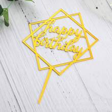 10pcs Happy Birthday Cake Toppers - Acrylic Cake Inserts For Birthday Cakes And Party Decorations Cake Decorating Cake Topper Cake Decorations Cake Decor Cake Decorating Tools - Gold - View 16