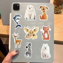 50入組水彩動物：海龜水母斑馬防水DIY創意貼紙，適用於筆記型電腦、桌面電腦、手機、平板電腦、手機殼、吉他、杯子、旅行、摩托車、汽車配件貼紙 - 彩色 - 查看 5