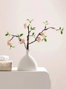 1 pièce Vase d'arrangement de fleurs de style nordique INS pour la décoration de la table de salon du meuble TV, vase de fleurs hydroponique blanc de style européen et minimaliste pour insérer des fleurs, décoration de tulipe pour une table de salle à manger et salon design unique