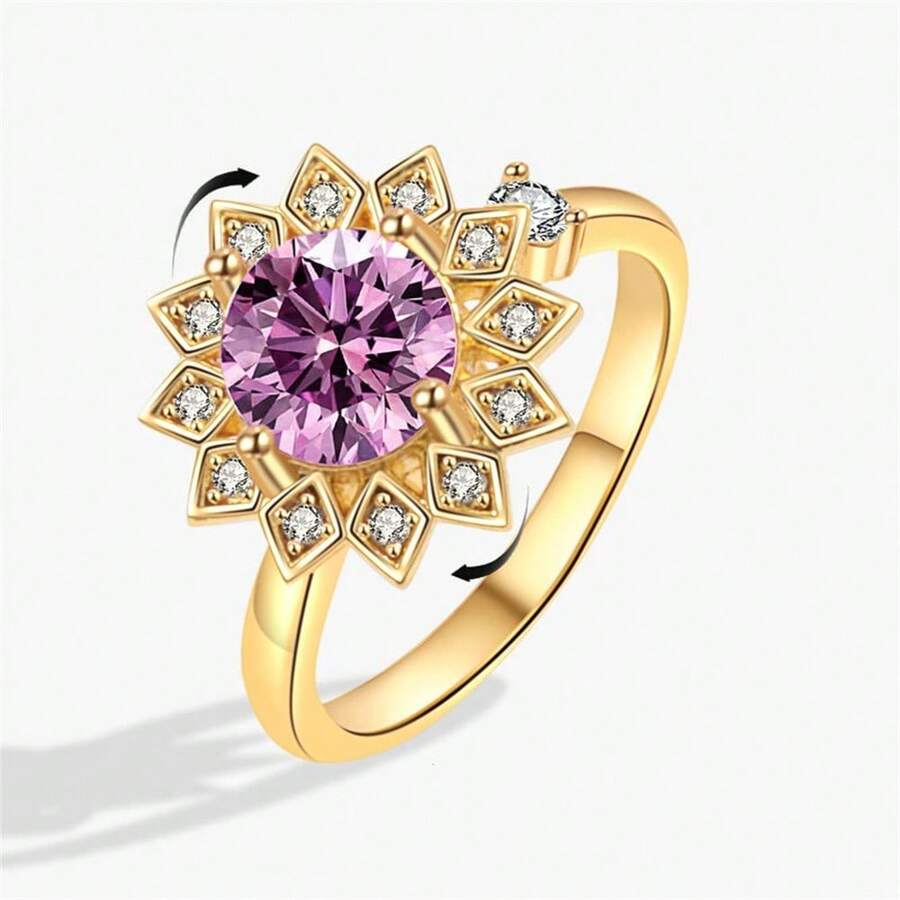 1 Độc Đáo Thời Trang Pha Lê Cối Xay Gió Nhẫn Cho Nữ Đốt Ngón Tay Mở Đầu Lo Âu Vòng Nhẫn Trang Sức Dự Tiệc Quà Tặng - TJZ582 - Xem 1