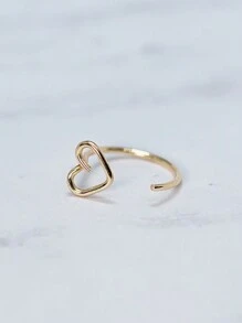 2PCS Summer Jewelry Stainless Steel Nose Stud Ring Heart Shape Earring Lip Ring Piercing For Women Golden Jewelry