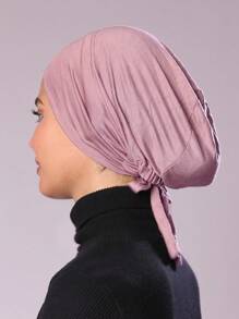1pc Ladies' Tie-Back Undercap Muslim Inner Cap Hat Hijab - Multicolor - View 8