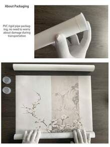 One Piece Canvas HD Printed Poster With Multiple Sizes, Cartoon Modern Fashion Niche Art Style Featuring A Blue Sky With Cloud Letter Pattern, Suitable For Living Room, Bedroom, Sofa Background, Cabinet, Desktop, And Floor Decoration, Wall Hanging Picture For Home Decor (Frame Not Included), Max Size 60*90cm, Teak Magnetic Suction Hanging Scroll Painting (With Simple Wooden Hanging Scroll), Art Gift, PVC Hard Tube Packaging,Wall Art Gifts Birthday Graduation Coastal Decor Coastal Decor Beach Decor - Multicolor - View 12