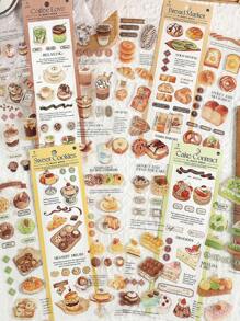 3pcs/Pack PET Waterproof Planner Stickers, Bread & Coffee Landscape Decorative Long Tapes, DIY Scrapbooking Cutting Stickers - Tuesday Channel - View 11
