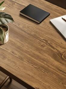 1pc Retro Thickened Brown Wood Grain Design DIY Non-Woven Waterproof Anti-Fouling Easy-Clean Home Decoration Kitchen Cabinet Table & Chair Room Background Refurbishment Self-Adhesive Wallpaper Wall Sticker, Renovation Stickers Peel Wall Panels, Wall Paper, Wallpapers, Spring Decoration Items Refresh Your Home, Rama Decoration Stickers - Dark Brown - View 4
