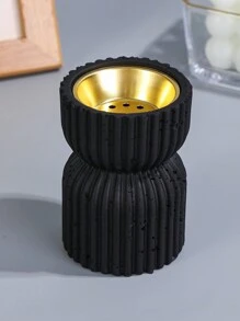 双层竖条纹带吊流苏树脂香炉适用于家居装饰、节日装饰、办公室装饰和芳香疗法、纪念品、万圣节、幽灵、秋季、冬季、假日、节日 - 黑色 - 查看 6