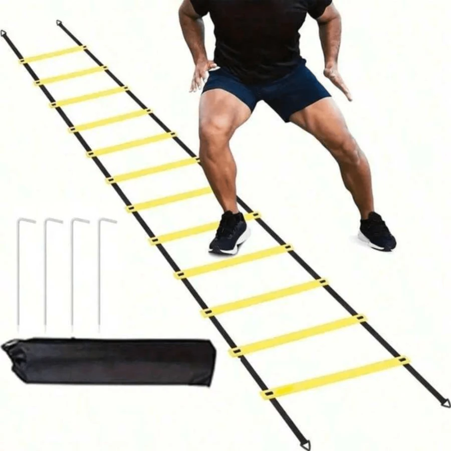 Agility Ladder For Speed Training-Improve FootworkCoordination, And Quickness-6, Or 8 Rungs-IncludesCarry Bag - Yellow - View 1