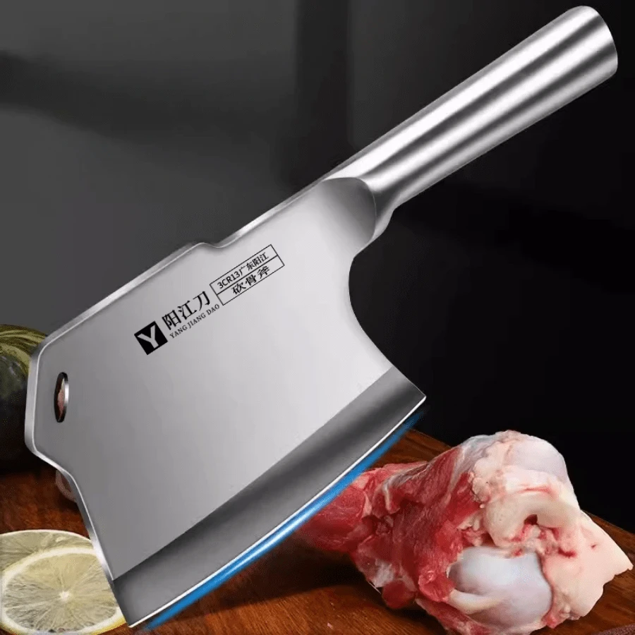 Kitchen Knife, Special Knife, Household Thickened Chopping Bone Knife, Butcher Special Axe Chopping Bone Knife, Killing Pig Knife, Butcher Selling Meat Splitting Knife For Restaurant,Quality Kitchen Bone Cutting Knife,Thickened And Weighted