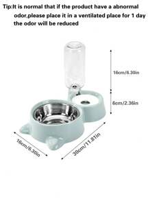 1 Set Di Ciotole Per L'alimentazione Di Cani E Gatti Di Piccole/Medie Dimensioni, Distributore Automatico Di Acqua E Piatti Per Il Cibo Dei Animali Domestici, Doppia Ciotola In Acciaio Inossidabile Per Forniture Di Animali Domestici