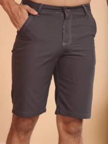 Men Denim Shorts - Grey - View 4