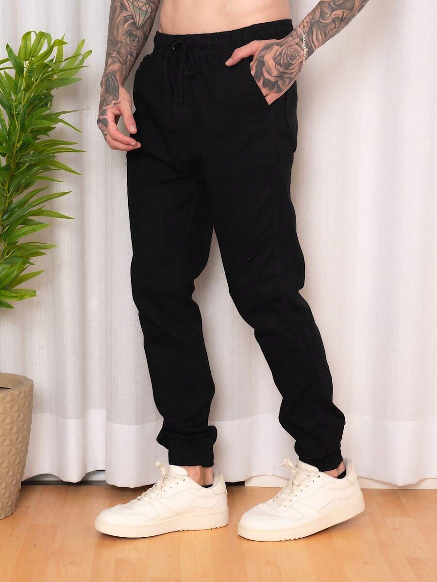 Men Sweatpants - 黑色 - 查看 1