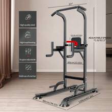 Power Tower Dip Station, Multi-Function Assistive Trainer Pull Up ,Load 350LBS - Black - View 7