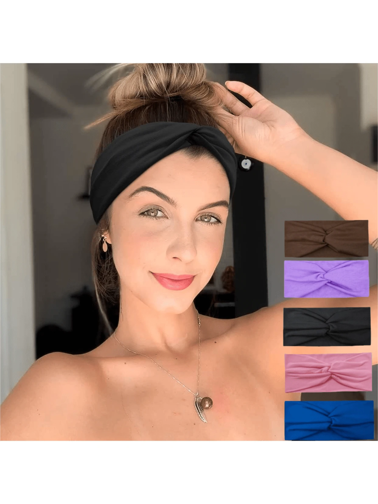 Confezione Da 6 Fasce Elastiche Per Capelli Antiscivolo – Larghe E Morbide Per Sport, Yoga E Corsa – Colori Assortiti