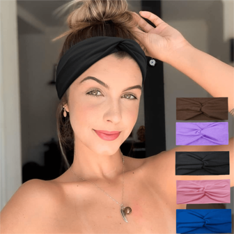 女士运动发带 - 防滑弹力时尚发带，适合卷发，柔软日常配饰，适用于健身、瑜伽、跑步。女士宽发带 - 防滑弹力，适合健身、瑜伽、跑步，波西米亚风发饰。女士宽发带 - 超大号弹力时尚发带，波西米亚风，运动跑步发带。