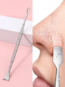 1pc Double Head Acne Needle Blackhead Acne Acne Needle Set Stainless Steel Double Head Acne Cleaning Tool - Silver - View 1