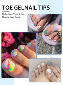 960 Miếng Gel Mềm Đầu Móng Chân Móng Chân Giả Acrylic Trong Suốt Đầu Móng Chân 12 Kích Cỡ Bảo hiểm Đầy Đủ Đầu Gel Móng Chân Giả Trong Suốt Ấn Vào Móng Tay, Đầu Ngón Chân Mùa Hè Thích Hợp Cho Trang Chủ DIY Salon Làm Móng Cửa Hàng - Trong sáng - Xem 3