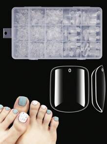 960 Miếng Gel Mềm Đầu Móng Chân Móng Chân Giả Acrylic Trong Suốt Đầu Móng Chân 12 Kích Cỡ Bảo hiểm Đầy Đủ Đầu Gel Móng Chân Giả Trong Suốt Ấn Vào Móng Tay, Đầu Ngón Chân Mùa Hè Thích Hợp Cho Trang Chủ DIY Salon Làm Móng Cửa Hàng - Trong sáng - Xem 1
