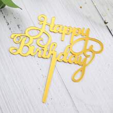 10pcs Happy Birthday Cake Toppers - Acrylic Cake Inserts For Birthday Cakes And Party Decorations Cake Decorating Cake Topper Cake Decorations Cake Decor Cake Decorating Tools - Gold - View 27