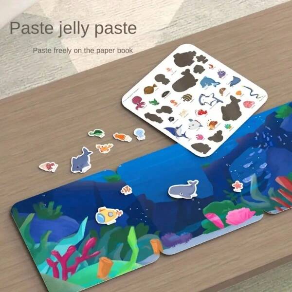 Spaß-Jelly-Stickerbuch für Mädchen, pädagogisches Spielzeug zur Verbesserung der Konzentration und feinmotorischen Fähigkeiten von Kindern. Großhandel für Obstthema-Aufkleber.