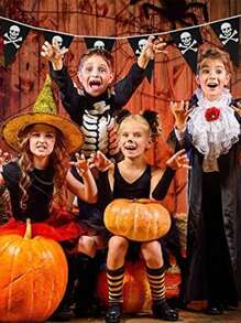 1/2/3 Piezas, Banderines piratas de 5 M de temática pirata para decoración de fiesta, banderines con diseño de calavera pirata, triángulos, suministros para fiestas de cumpleaños de Halloween, Otoño, Navidad - Negro - Ver 6