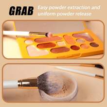 OMANIAC Makeup Brush Set Professional, 12 Pearlescent Wood Handle Makeup Brushes, Premium Cruelty-Free Synthetic Fiber Hair, Travel Make Up Brushes Set With Case (Black) - trắng - Xem 7