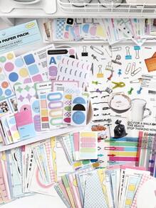 Paquete de material de 230 piezas / Estilo simple de etiquetas adhesivas decorativas multifuncionales para la decoración de la vida diaria - ceremonia de registro - Ver 11