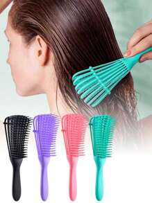 1入女士章魚造型清洗梳，適用於洗髮、造型、拉平或捲曲 - 彩色 - 查看 1