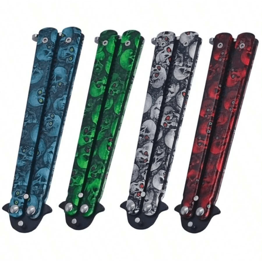 Butterfly Training Comb Knife Tool, Ghost Head Comb For Beginner Practice, Non-Sharp Folding Butterfly Knife - Multicolor - View 1