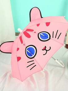 1pc Cartoon Ear Decor Umbrella For School,Office,Household,Travel