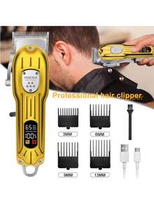 Bộ tông đơ cắt tóc & tông đơ dành cho nam Máy cắt tóc không dây chống nước IPX7 dành cho bộ dụng cụ cắt tóc với T-Blade Tông đơ Tông đơ cắt râu Trẻ em Clipper chuyên nghiệp USB có thể sạc lại (Màu bạc) - Bạc - Xem 6