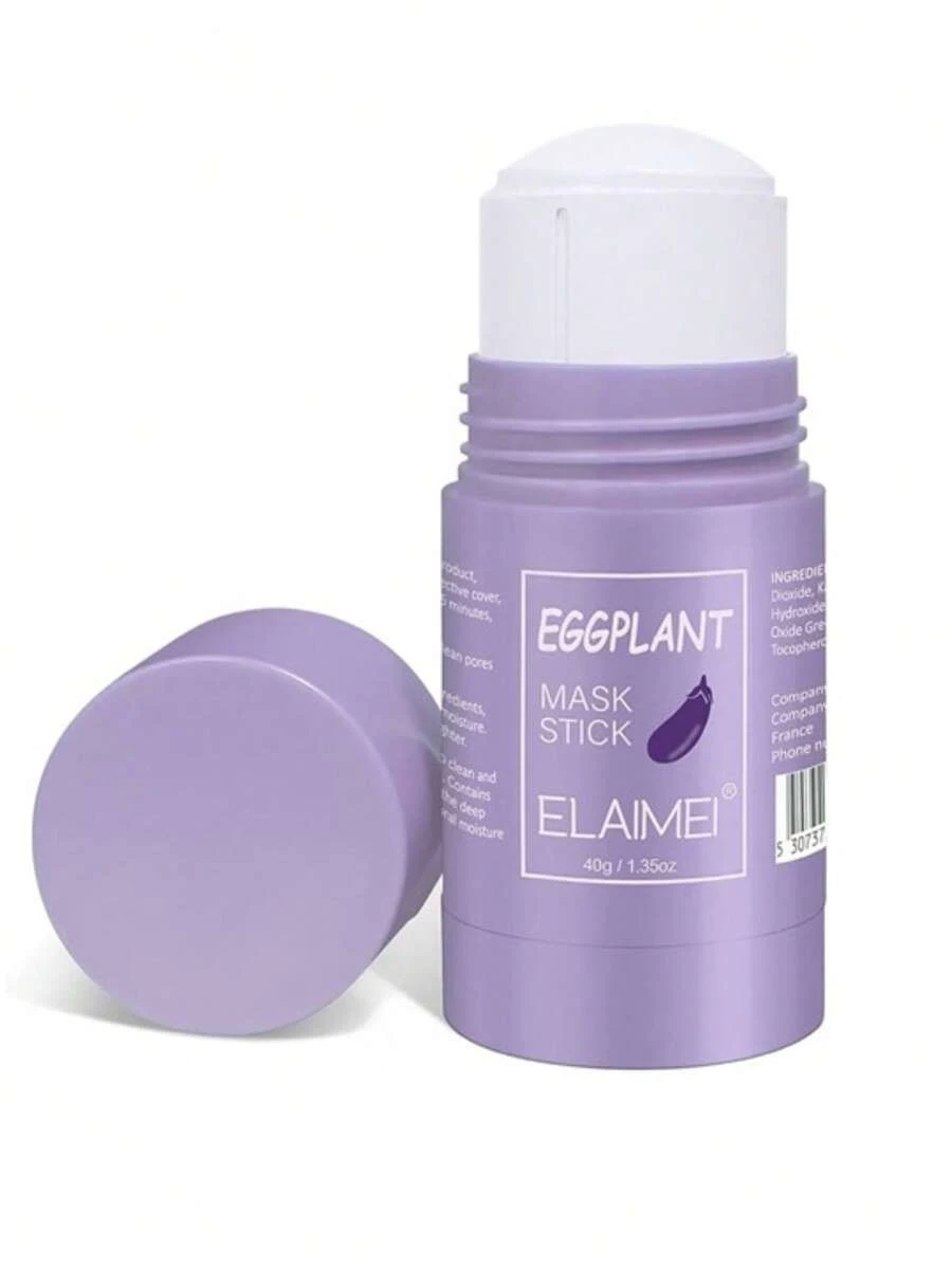 12 Mascarilla de Barro Limpieza Profunda Quita Acne, Matificante, Purificante, Quita Manchas, Tonificante, Cierra Poros, Blanqueamiento, Puntos Negros - Berenjena - Ver 1