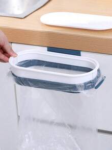 1-Piece Kitchen Cabinet Door Back Hanging Garbage Bag Holder With Lid, Dish And Trash Rack,Kitchen,Summer Beach Party,Food,Camping,Organizer,Room Decor,Kitchen Items. - Blue - View 6