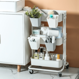 家用壁挂收纳篮 厨房壁挂篮 推车 小挂桶 便携式床头挂篮 塑料收纳篮